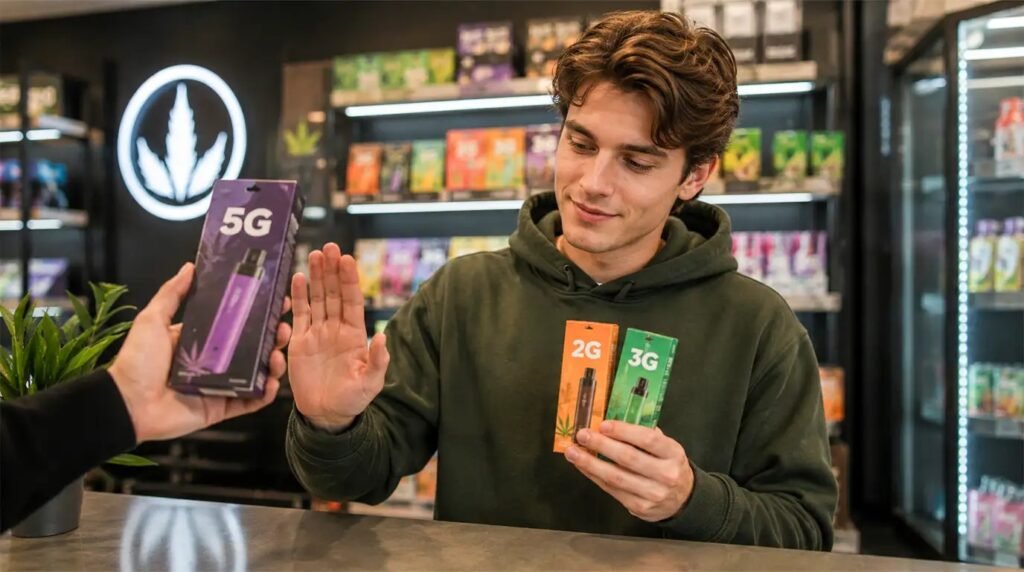 Comparison of 2G, 3G, and 5G disposable vape carts for cannabis users